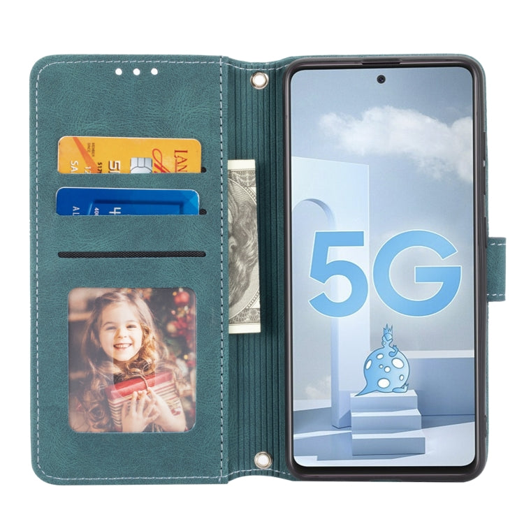 For Samsung Galaxy A71 Embossed Striped Magnetic Buckle PU + TPU Horizontal Flip Leather Case with Holder & Card Slot & Wallet & Photo Frame & Sling