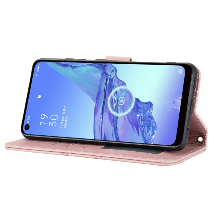 For Samsung Galaxy A32 4G Embossed Striped Magnetic Buckle PU + TPU Horizontal Flip Leather Case with Holder & Card Slot & Wallet & Photo Frame & Sling