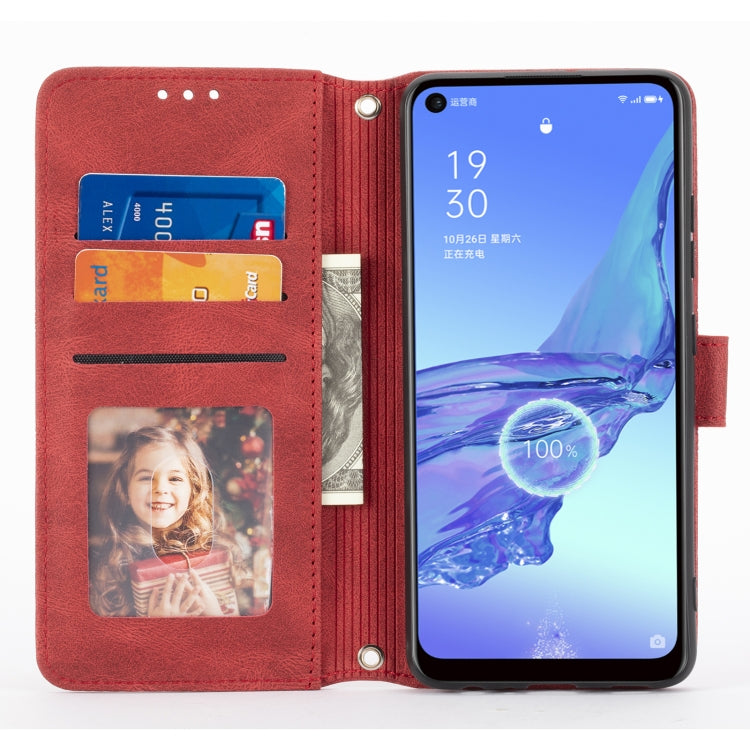 For Samsung Galaxy A32 4G Embossed Striped Magnetic Buckle PU + TPU Horizontal Flip Leather Case with Holder & Card Slot & Wallet & Photo Frame & Sling