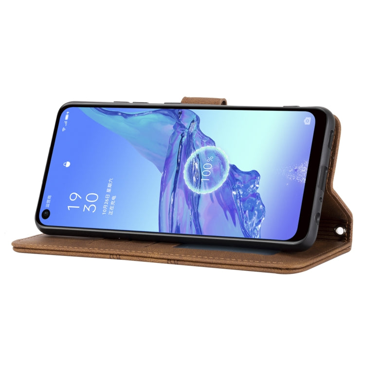 For Samsung Galaxy A32 4G Embossed Striped Magnetic Buckle PU + TPU Horizontal Flip Leather Case with Holder & Card Slot & Wallet & Photo Frame & Sling