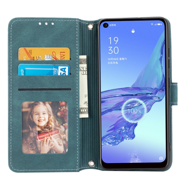 For Samsung Galaxy A32 4G Embossed Striped Magnetic Buckle PU + TPU Horizontal Flip Leather Case with Holder & Card Slot & Wallet & Photo Frame & Sling