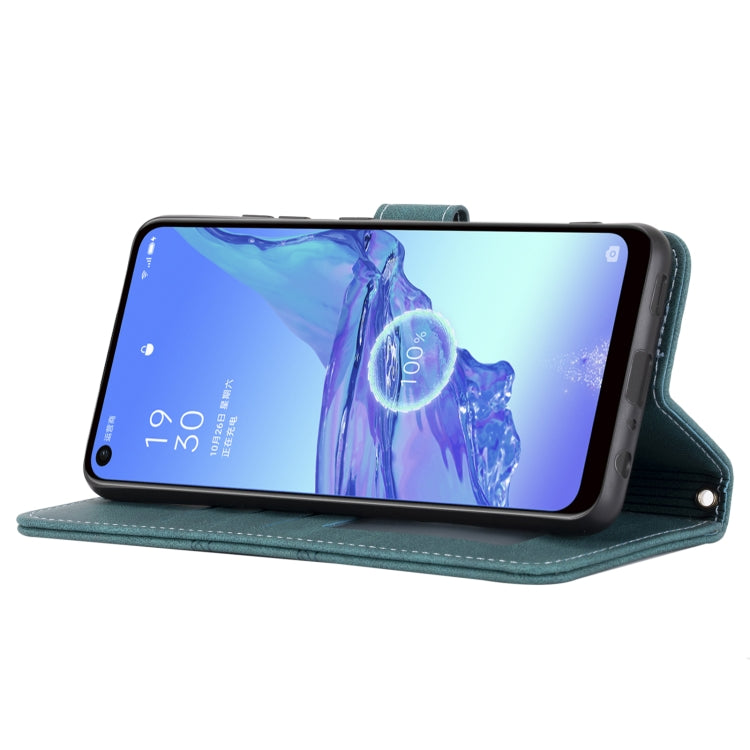 For Samsung Galaxy A32 4G Embossed Striped Magnetic Buckle PU + TPU Horizontal Flip Leather Case with Holder & Card Slot & Wallet & Photo Frame & Sling
