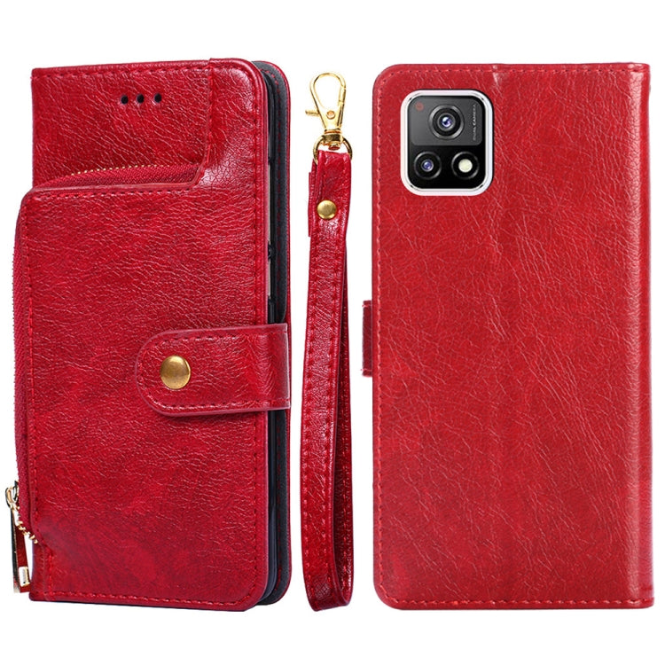 For vivo Y52s 5G Zipper Bag PU + TPU Horizontal Flip Leather Case with Holder & Card Slot & Wallet & Lanyard