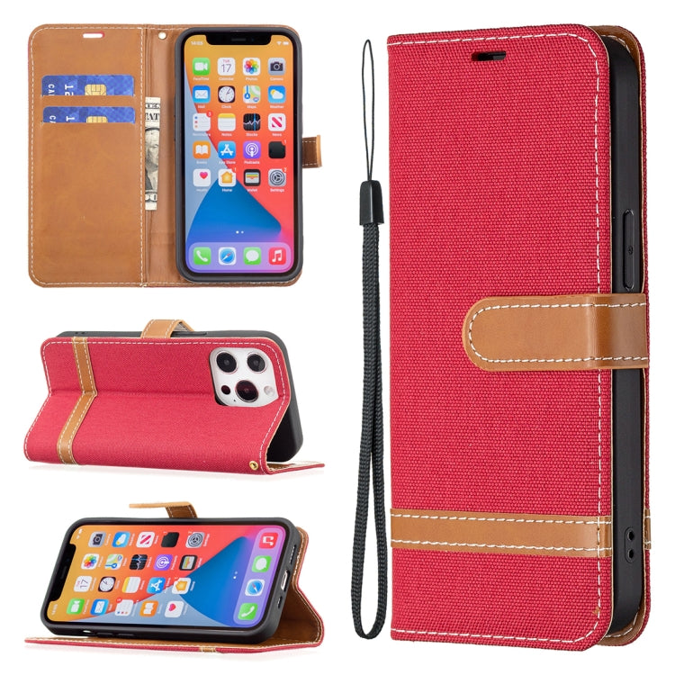 For iPhone 13 mini Color Matching Denim Texture Horizontal Flip Leather Case with Holder & Card Slots & Wallet & Lanyard