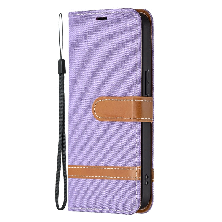 For iPhone 13 Color Matching Denim Texture Horizontal Flip Leather Case with Holder & Card Slots & Wallet & Lanyard