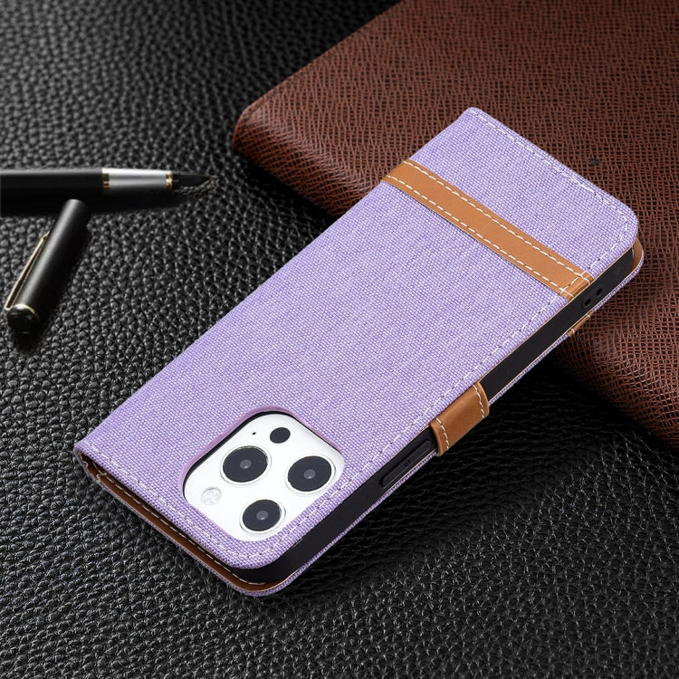 For iPhone 13 Color Matching Denim Texture Horizontal Flip Leather Case with Holder & Card Slots & Wallet & Lanyard