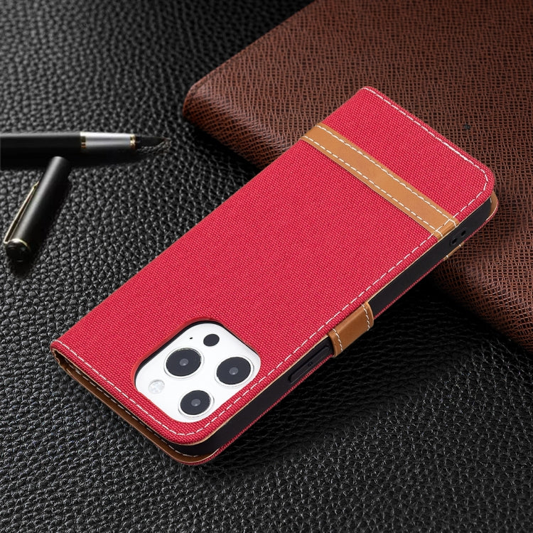 For iPhone 13 Color Matching Denim Texture Horizontal Flip Leather Case with Holder & Card Slots & Wallet & Lanyard