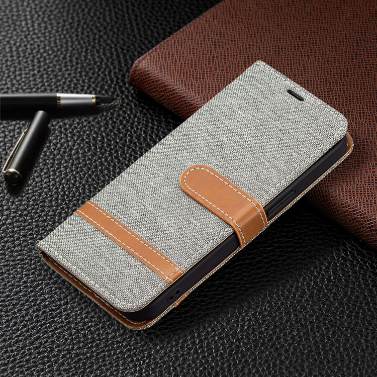 For iPhone 13 Color Matching Denim Texture Horizontal Flip Leather Case with Holder & Card Slots & Wallet & Lanyard