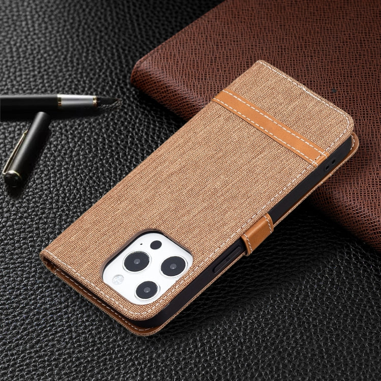 For iPhone 13 Color Matching Denim Texture Horizontal Flip Leather Case with Holder & Card Slots & Wallet & Lanyard
