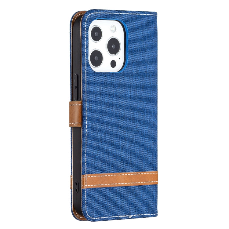 For iPhone 13 Color Matching Denim Texture Horizontal Flip Leather Case with Holder & Card Slots & Wallet & Lanyard