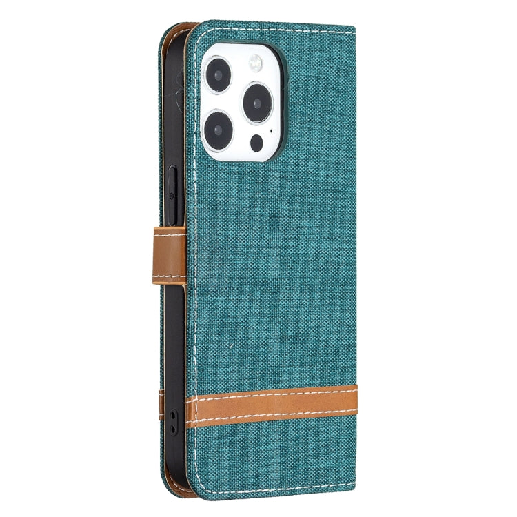 For iPhone 13 Color Matching Denim Texture Horizontal Flip Leather Case with Holder & Card Slots & Wallet & Lanyard