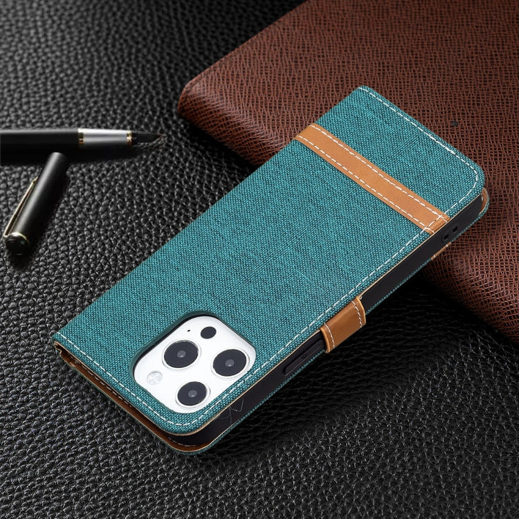 For iPhone 13 Color Matching Denim Texture Horizontal Flip Leather Case with Holder & Card Slots & Wallet & Lanyard