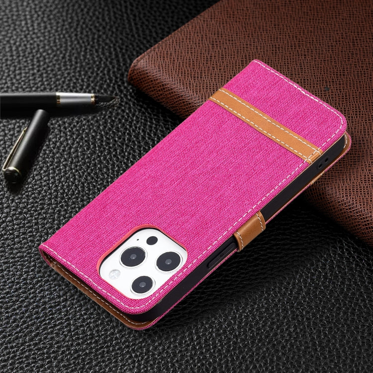 For iPhone 13 Color Matching Denim Texture Horizontal Flip Leather Case with Holder & Card Slots & Wallet & Lanyard