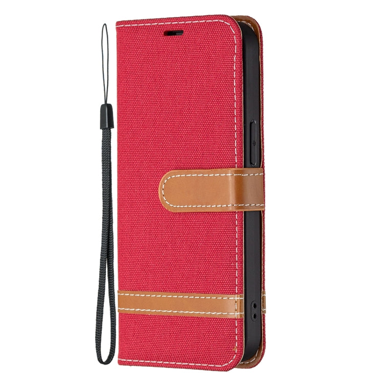 For iPhone 13 Pro Color Matching Denim Texture Horizontal Flip Leather Case with Holder & Card Slots & Wallet & Lanyard