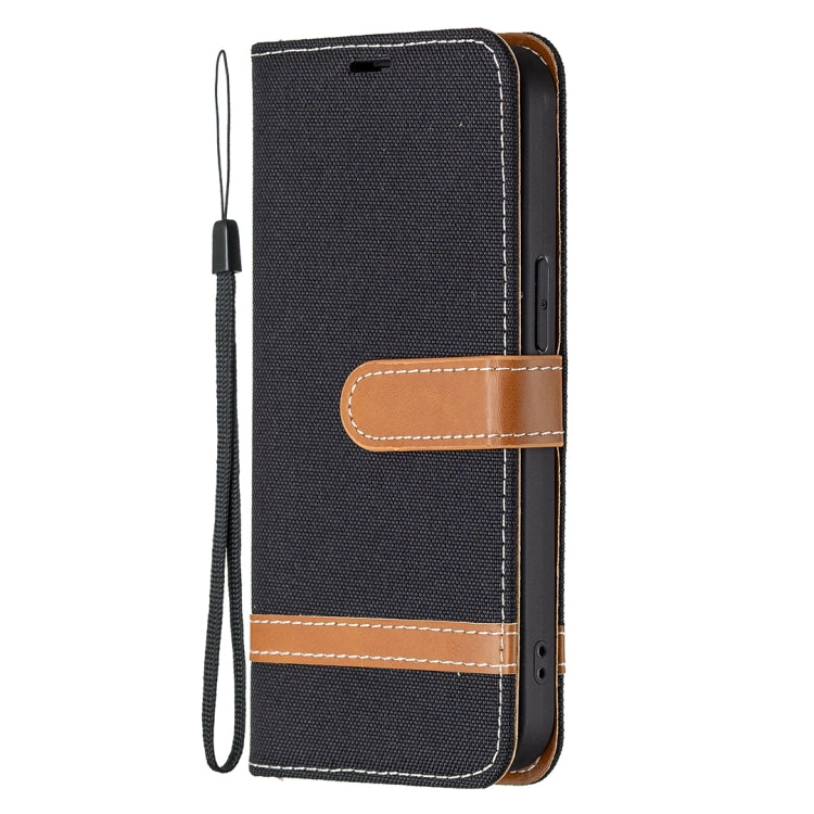 For iPhone 13 Pro Color Matching Denim Texture Horizontal Flip Leather Case with Holder & Card Slots & Wallet & Lanyard