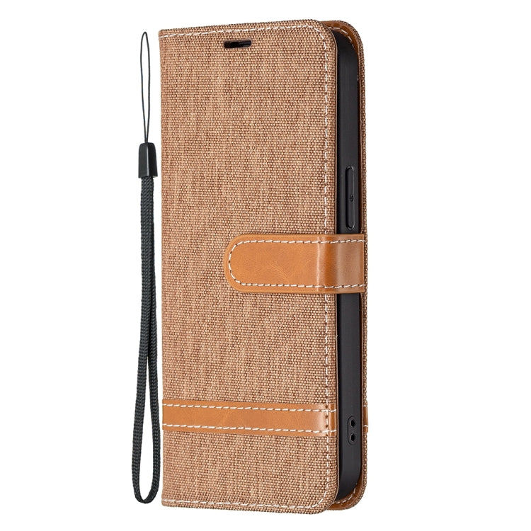 For iPhone 13 Pro Color Matching Denim Texture Horizontal Flip Leather Case with Holder & Card Slots & Wallet & Lanyard