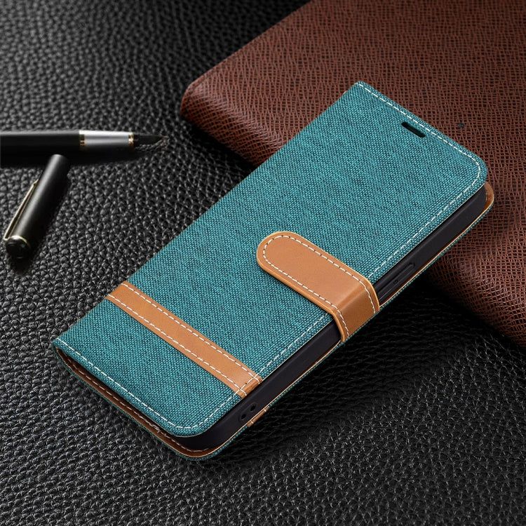 For iPhone 13 Pro Color Matching Denim Texture Horizontal Flip Leather Case with Holder & Card Slots & Wallet & Lanyard