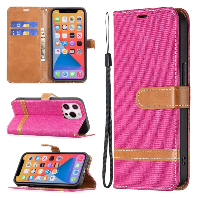 For iPhone 13 Pro Color Matching Denim Texture Horizontal Flip Leather Case with Holder & Card Slots & Wallet & Lanyard