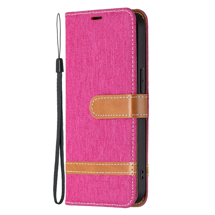 For iPhone 13 Pro Color Matching Denim Texture Horizontal Flip Leather Case with Holder & Card Slots & Wallet & Lanyard