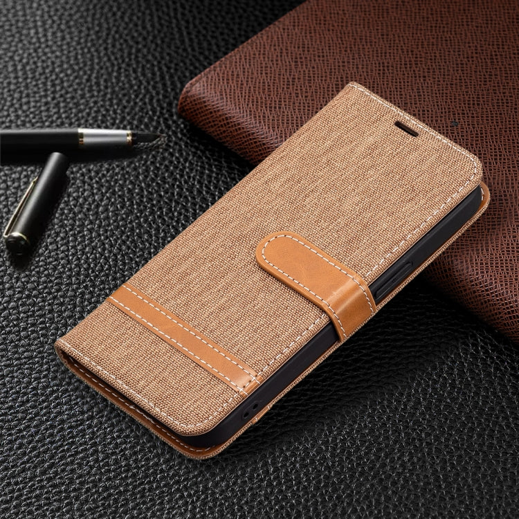 For iPhone 13 Pro Max Color Matching Denim Texture Horizontal Flip Leather Case with Holder & Card Slots & Wallet & Lanyard