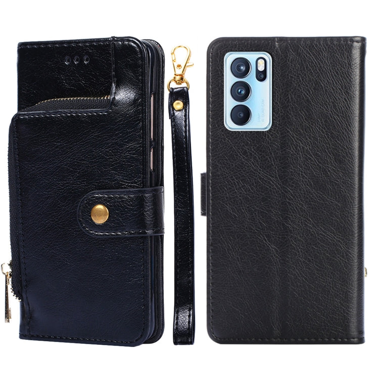 For OPPO Reno6 Pro 5G Zipper Bag PU + TPU Horizontal Flip Leather Case with Holder & Card Slot & Wallet & Lanyard
