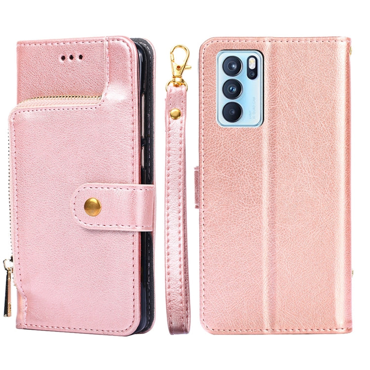 For OPPO Reno6 Pro 5G Zipper Bag PU + TPU Horizontal Flip Leather Case with Holder & Card Slot & Wallet & Lanyard