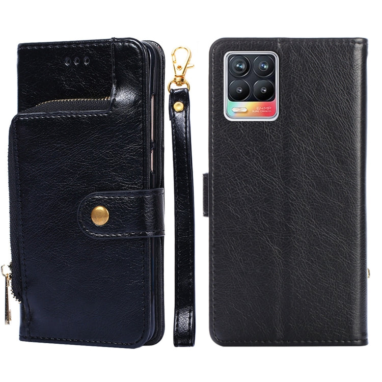 For Realme 8 / 8 Pro Zipper Bag PU + TPU Horizontal Flip Leather Case with Holder & Card Slot & Wallet & Lanyard