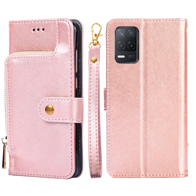 For Realme V13 5G Zipper Bag PU + TPU Horizontal Flip Leather Case with Holder & Card Slot & Wallet & Lanyard