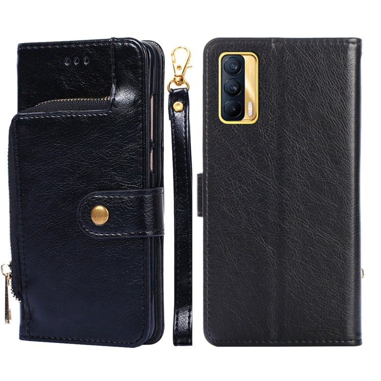 For Realme V15 5G Zipper Bag PU + TPU Horizontal Flip Leather Case with Holder & Card Slot & Wallet & Lanyard