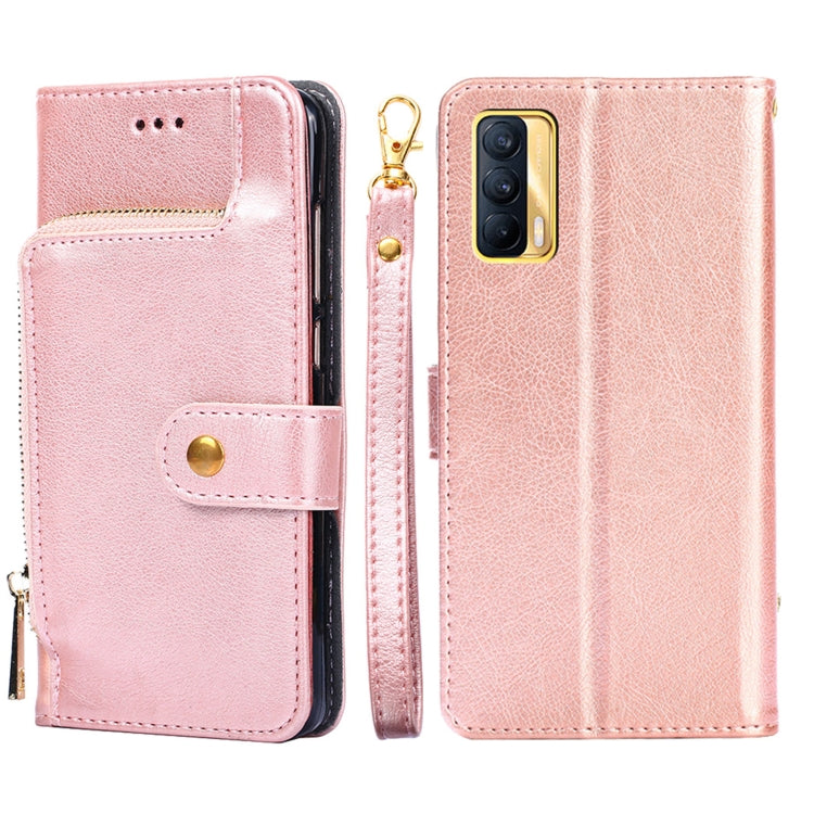For Realme V15 5G Zipper Bag PU + TPU Horizontal Flip Leather Case with Holder & Card Slot & Wallet & Lanyard