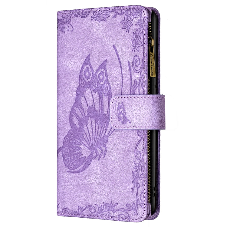For iPhone 13 mini Flying Butterfly Embossing Pattern Zipper Horizontal Flip Leather Case with Holder & Card Slots & Wallet