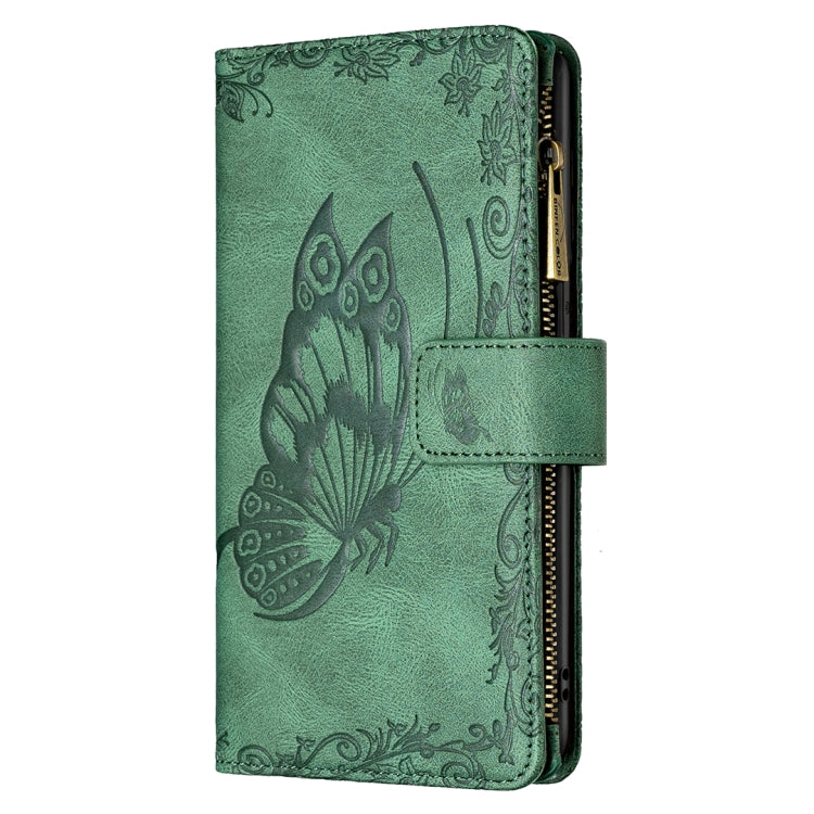 For iPhone 13 mini Flying Butterfly Embossing Pattern Zipper Horizontal Flip Leather Case with Holder & Card Slots & Wallet