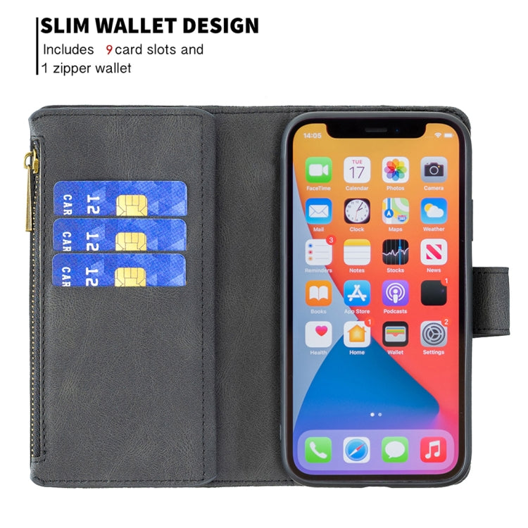 For iPhone 13 Flying Butterfly Embossing Pattern Zipper Horizontal Flip Leather Case with Holder & Card Slots & Wallet