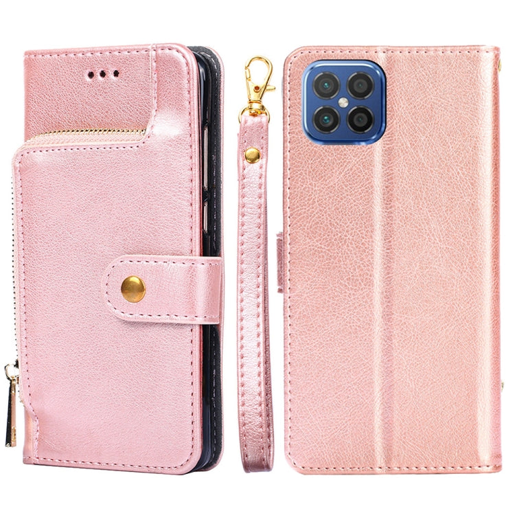 For Huawei nova 8 SE Zipper Bag PU + TPU Horizontal Flip Leather Case with Holder & Card Slot & Wallet & Lanyard