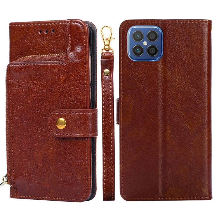 For Huawei nova 8 SE Zipper Bag PU + TPU Horizontal Flip Leather Case with Holder & Card Slot & Wallet & Lanyard