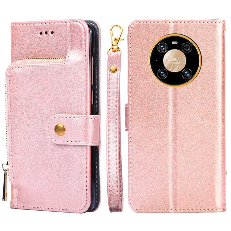 For Huawei Mate 40 Zipper Bag PU + TPU Horizontal Flip Leather Case with Holder & Card Slot & Wallet & Lanyard