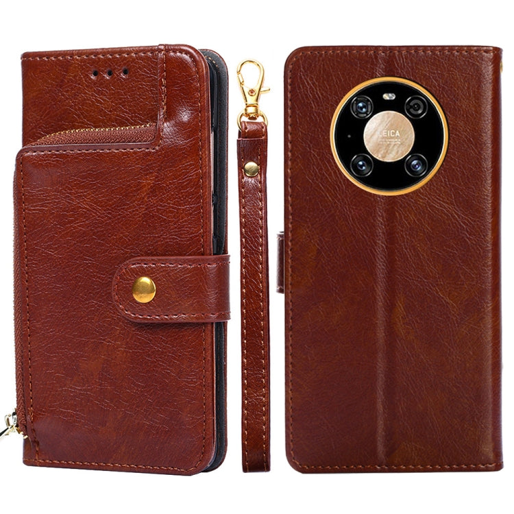 For Huawei Mate 40 Zipper Bag PU + TPU Horizontal Flip Leather Case with Holder & Card Slot & Wallet & Lanyard
