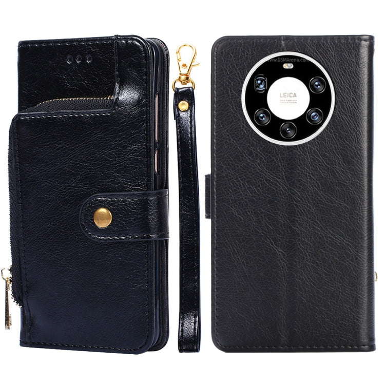 For Huawei Mate 40 Pro+ Zipper Bag PU + TPU Horizontal Flip Leather Case with Holder & Card Slot & Wallet & Lanyard