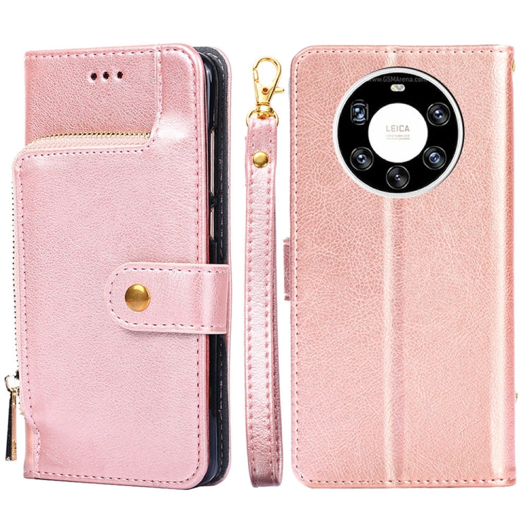 For Huawei Mate 40 Pro+ Zipper Bag PU + TPU Horizontal Flip Leather Case with Holder & Card Slot & Wallet & Lanyard
