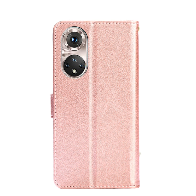For Honor 50 Pro Zipper Bag PU + TPU Horizontal Flip Leather Case with Holder & Card Slot & Wallet & Lanyard