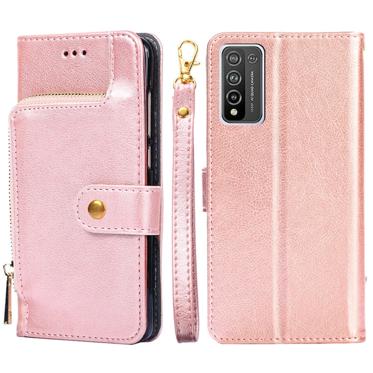For Honor 10X Lite Zipper Bag PU + TPU Horizontal Flip Leather Case with Holder & Card Slot & Wallet & Lanyard
