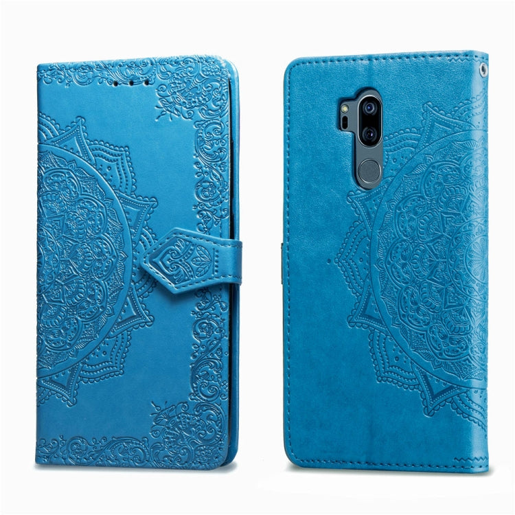 For LG G7 ThinQ Halfway Mandala Embossing Pattern Horizontal Flip Leather Case with Holder & Card Slots & Wallet & Lanyard
