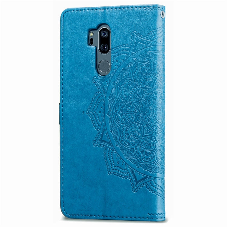 For LG G7 ThinQ Halfway Mandala Embossing Pattern Horizontal Flip Leather Case with Holder & Card Slots & Wallet & Lanyard