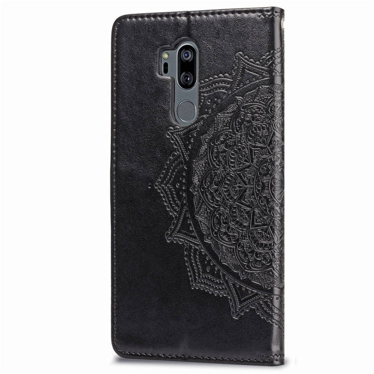For LG G7 ThinQ Halfway Mandala Embossing Pattern Horizontal Flip Leather Case with Holder & Card Slots & Wallet & Lanyard