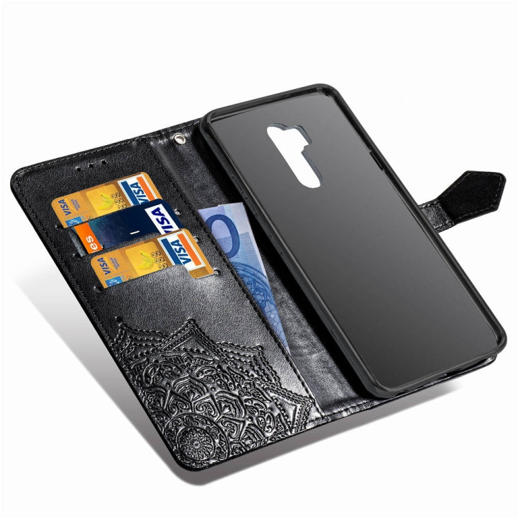 For LG G7 ThinQ Halfway Mandala Embossing Pattern Horizontal Flip Leather Case with Holder & Card Slots & Wallet & Lanyard