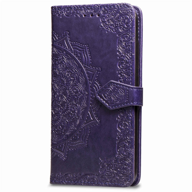 For LG G7 ThinQ Halfway Mandala Embossing Pattern Horizontal Flip Leather Case with Holder & Card Slots & Wallet & Lanyard