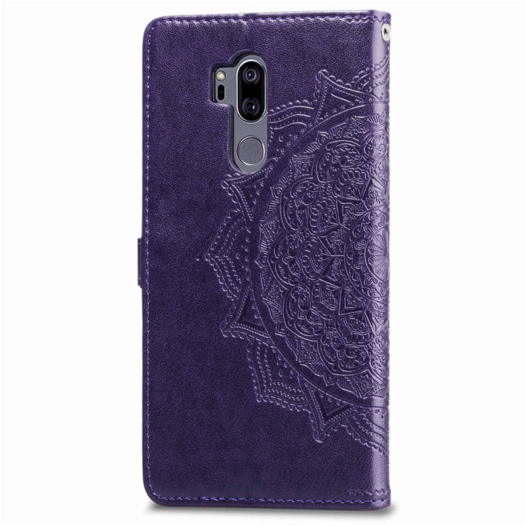 For LG G7 ThinQ Halfway Mandala Embossing Pattern Horizontal Flip Leather Case with Holder & Card Slots & Wallet & Lanyard