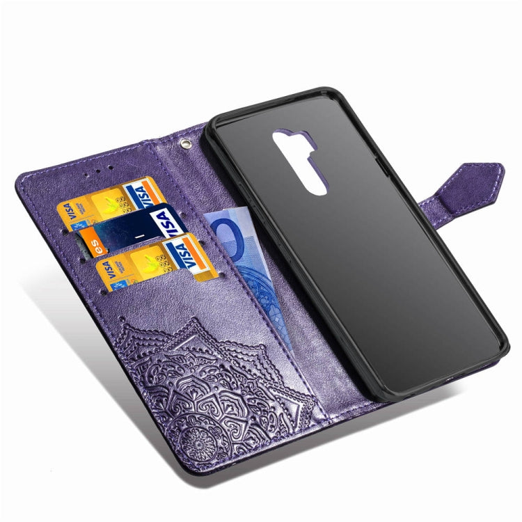 For LG G7 ThinQ Halfway Mandala Embossing Pattern Horizontal Flip Leather Case with Holder & Card Slots & Wallet & Lanyard