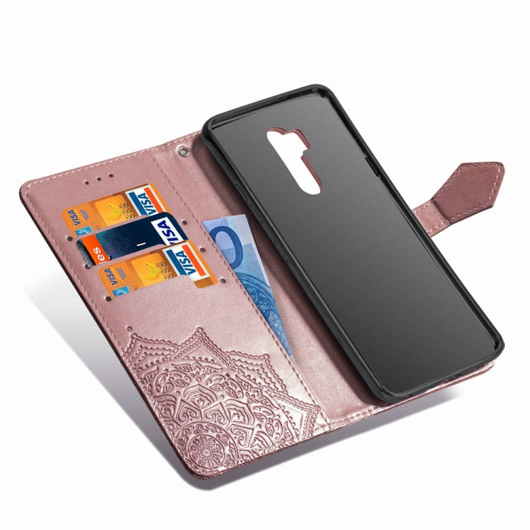 For LG G7 ThinQ Halfway Mandala Embossing Pattern Horizontal Flip Leather Case with Holder & Card Slots & Wallet & Lanyard