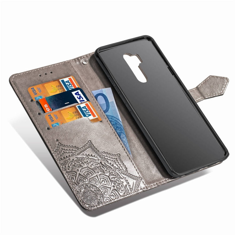 For LG G7 ThinQ Halfway Mandala Embossing Pattern Horizontal Flip Leather Case with Holder & Card Slots & Wallet & Lanyard